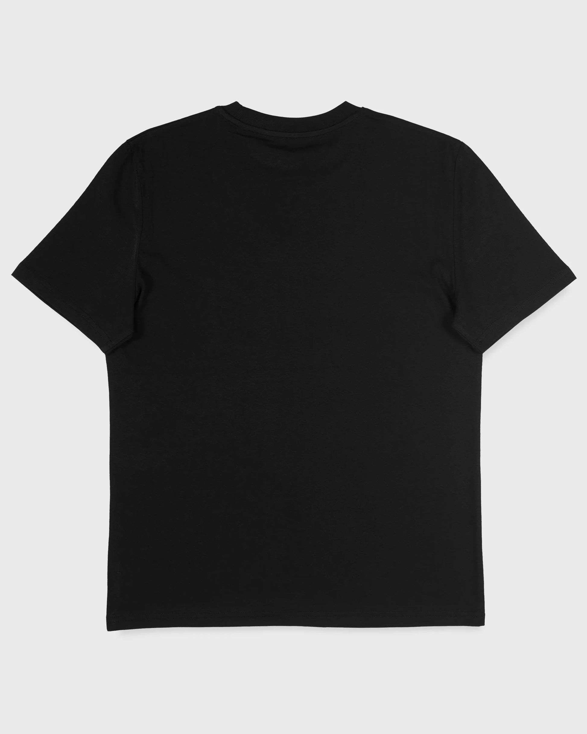 Rückansicht des Stanley/Stella Creator 2.0 Bio Unisex T-Shirts in Schwarz – flach liegend, schwere Baumwolle, nachhaltige Streetwear.