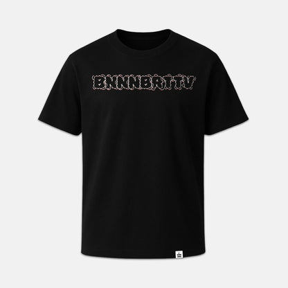 Ghost-Mockup des schwarzen Unisex T-Shirts „BNNNBRTTV“ von Natura Umbra – Stanley/Stella Creator 2.0 mit Frontprint.