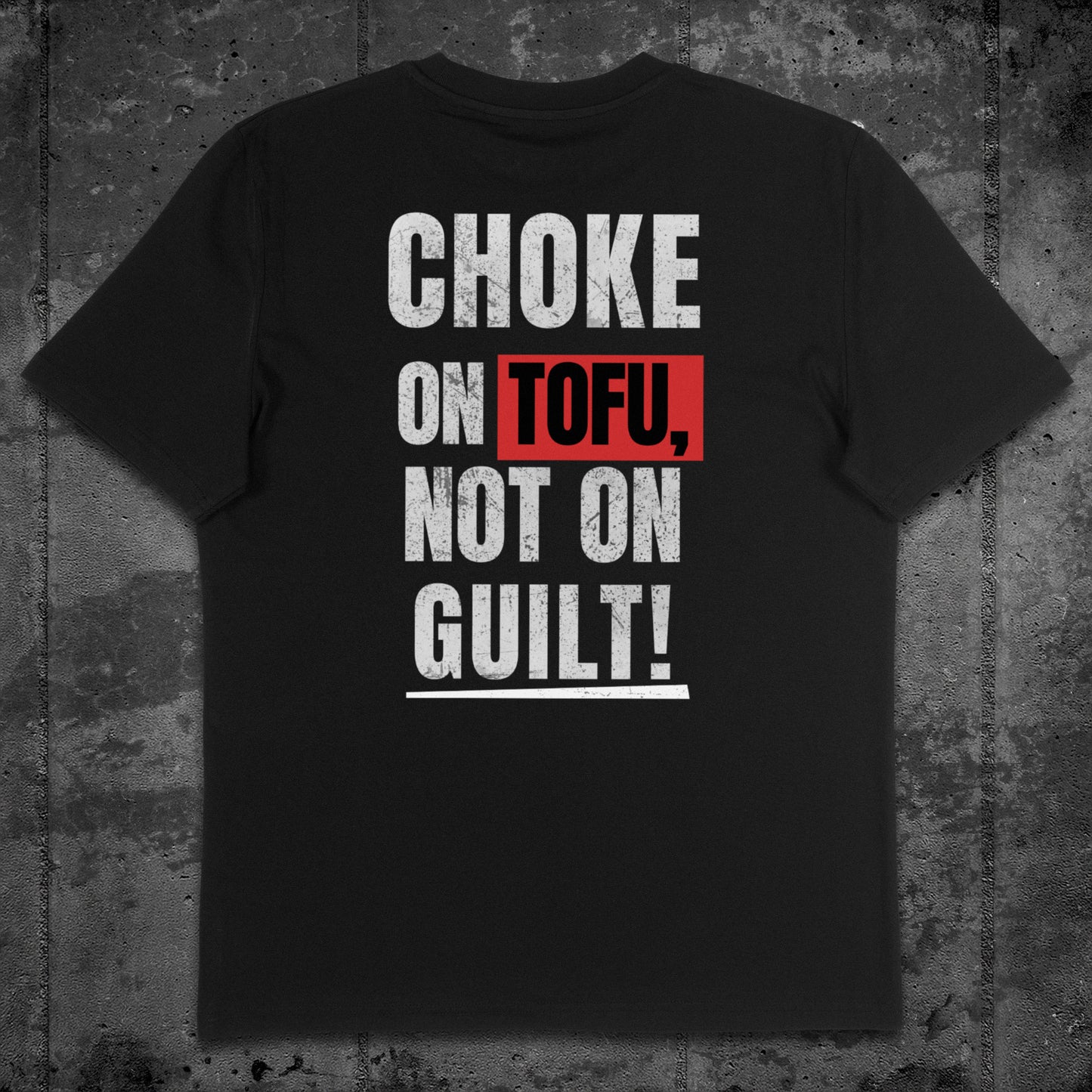 Nachhaltiges Unisex T-Shirt von Natura Umbra in Schwarz mit Backprint „Extinct means Forever“ – Flatlay des Stanley/Stella Creator 2.0.